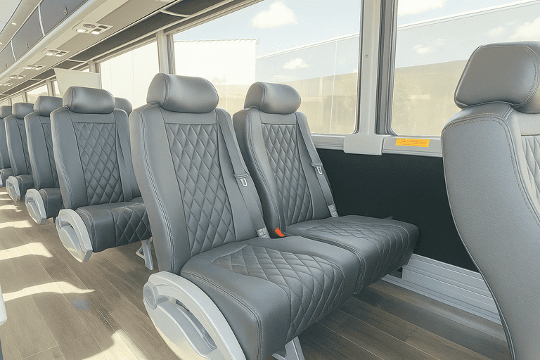 interior of Daly City Coach Bus Service charter bus