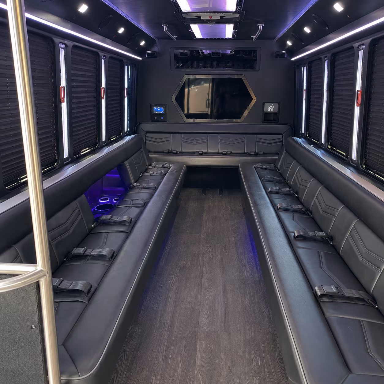daly city 18 passenger party bus interior