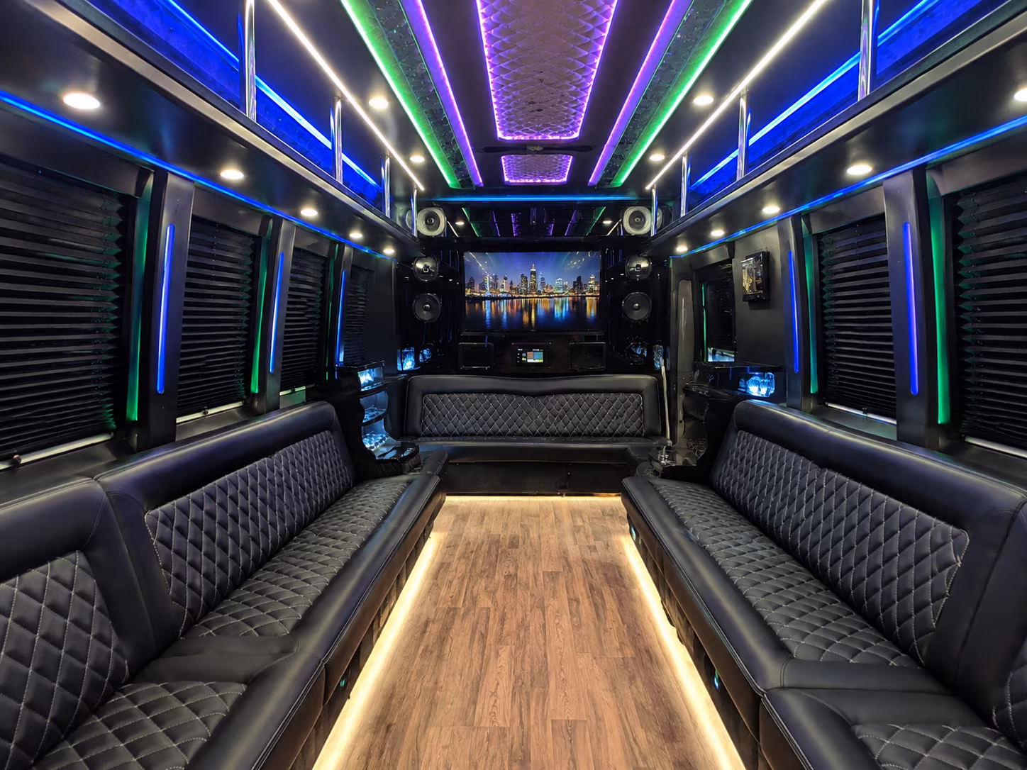 daly city 25 passenger party bus interior