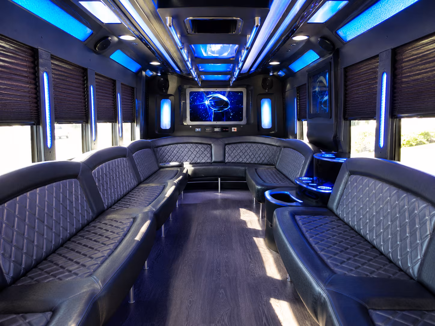 daly city 28 passenger party bus inside