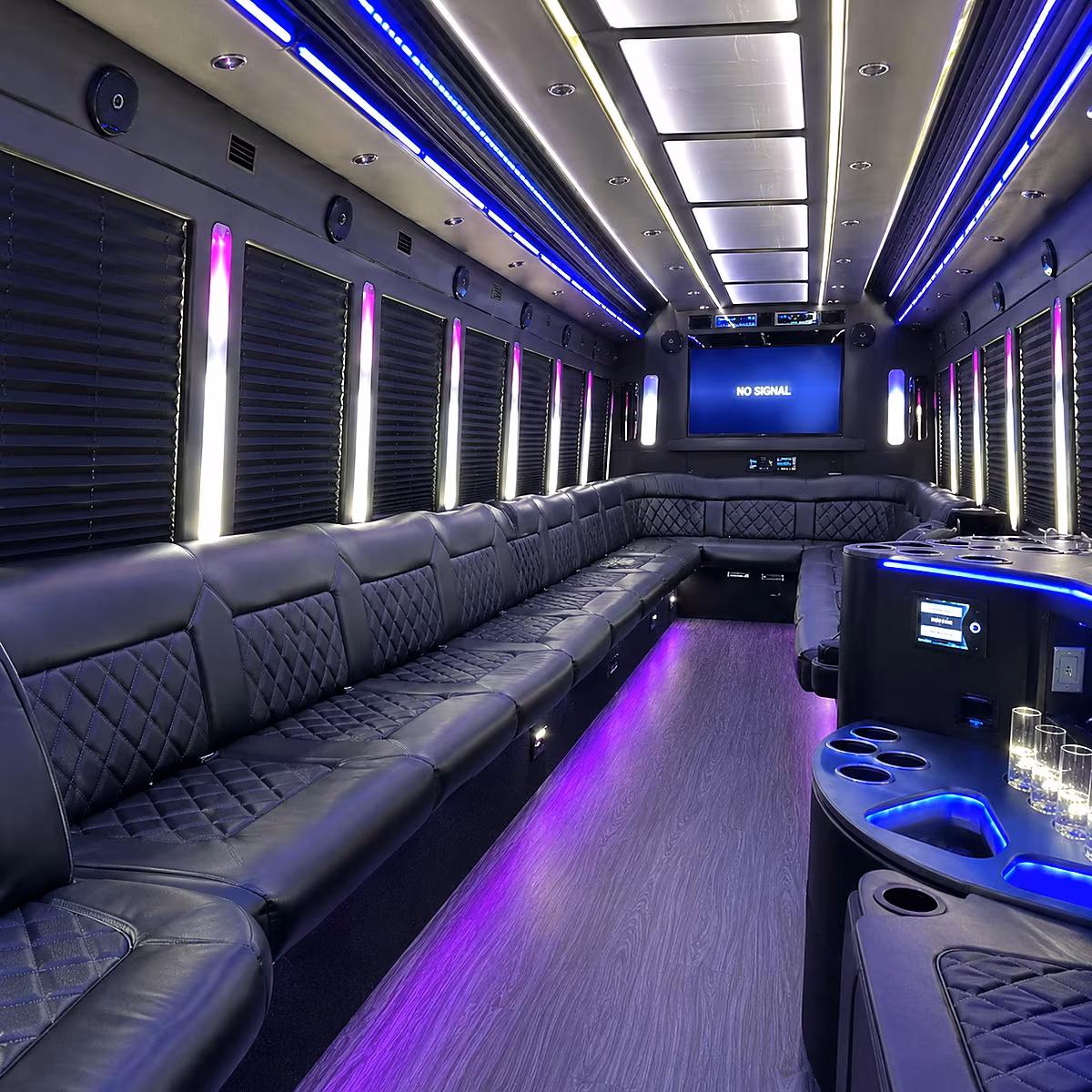 daly city 30 passenger party bus inside