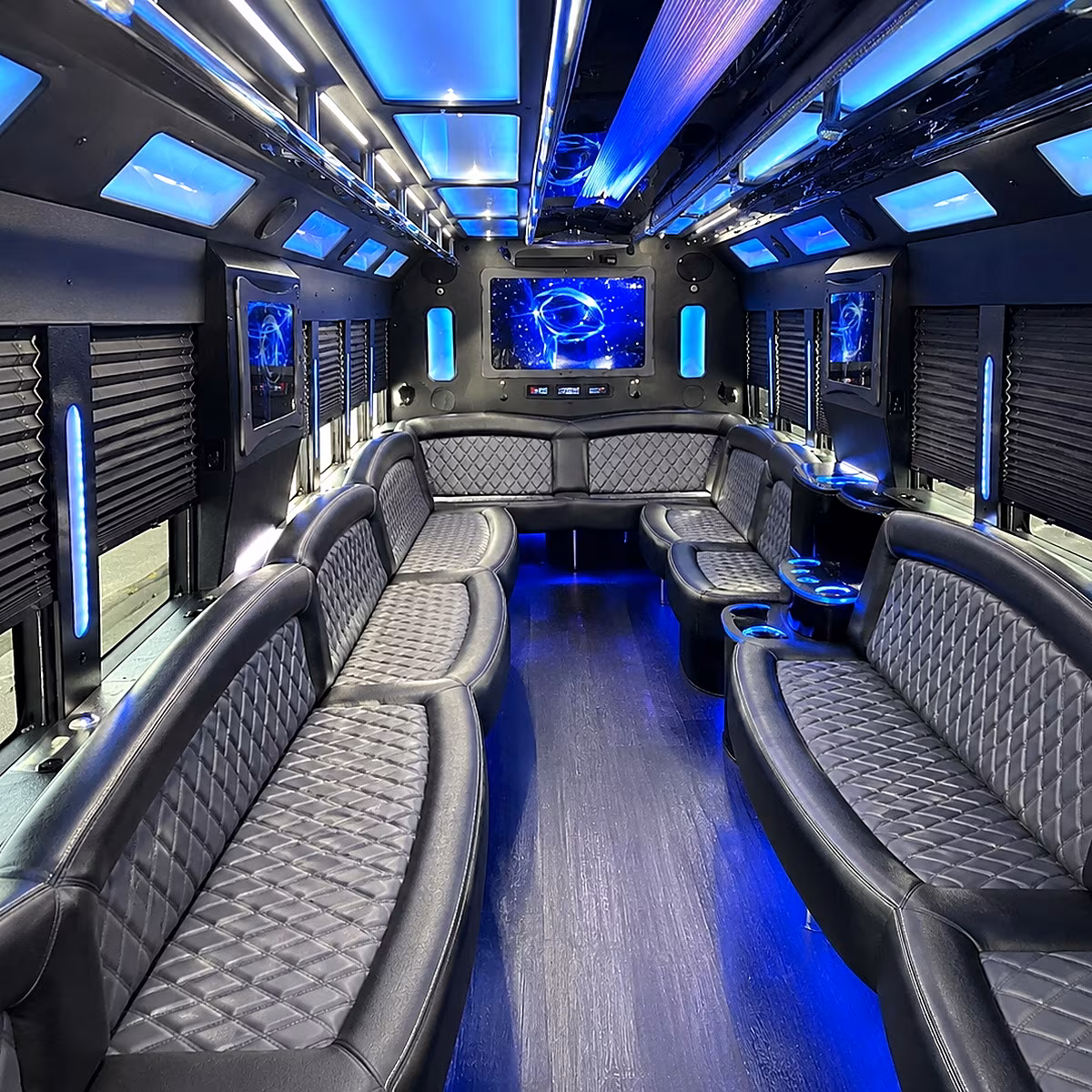 daly city 50 passenger party bus interior